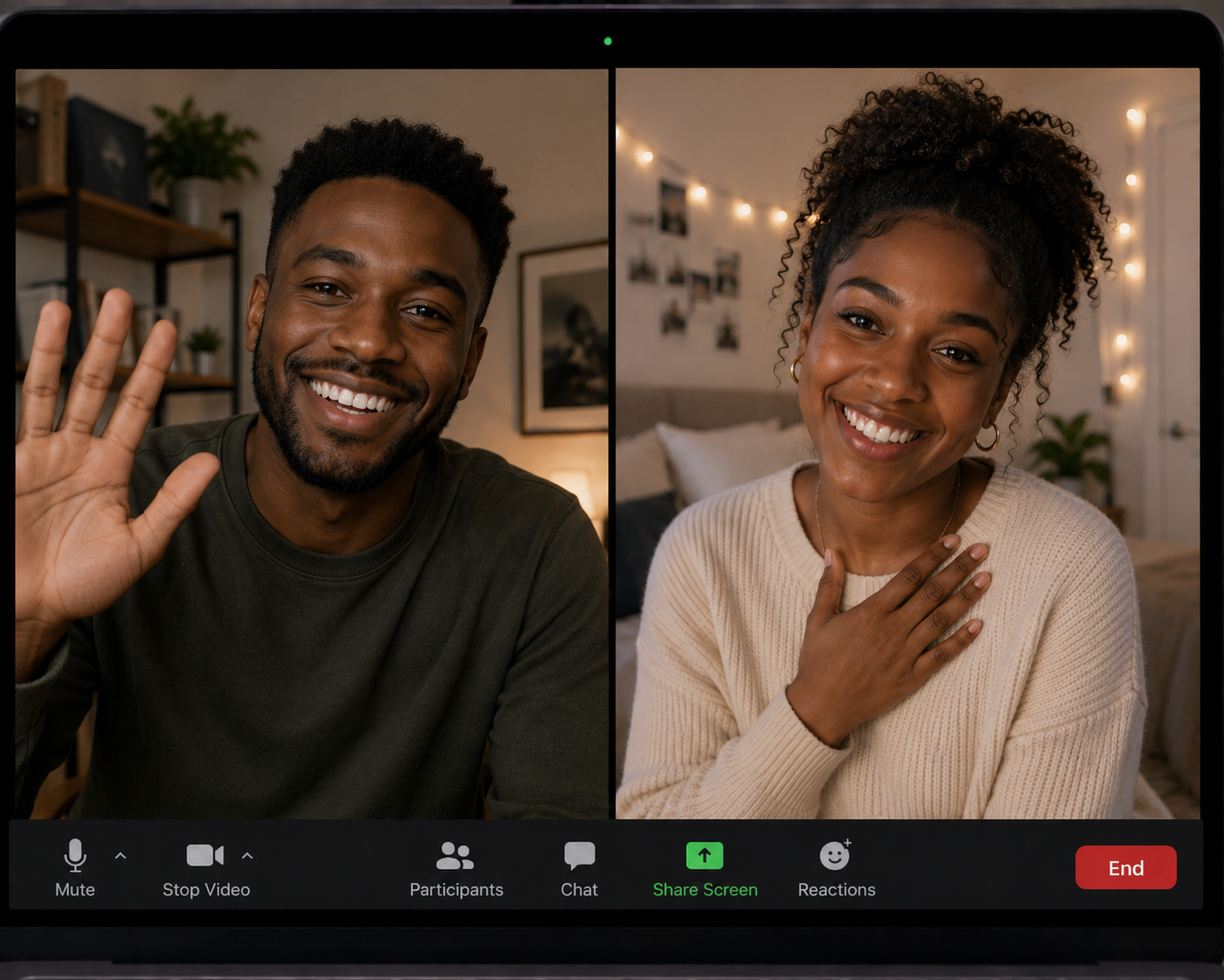 Video meeting — couple on call